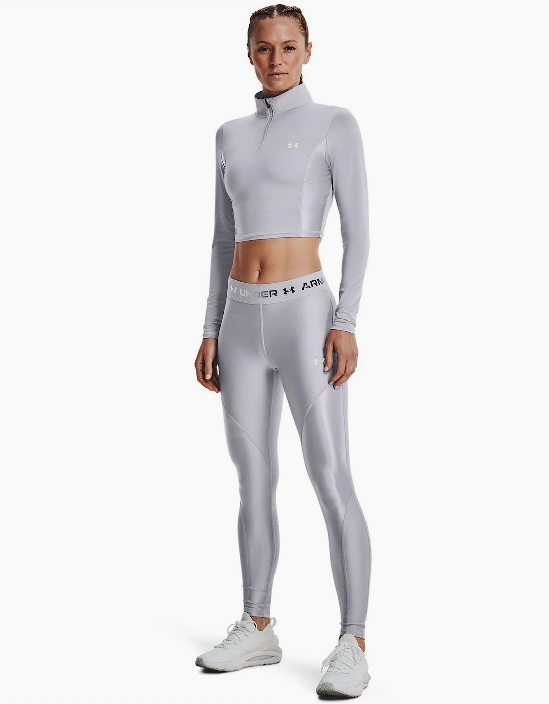 Shine Crop Quarter Zip Fleece Top