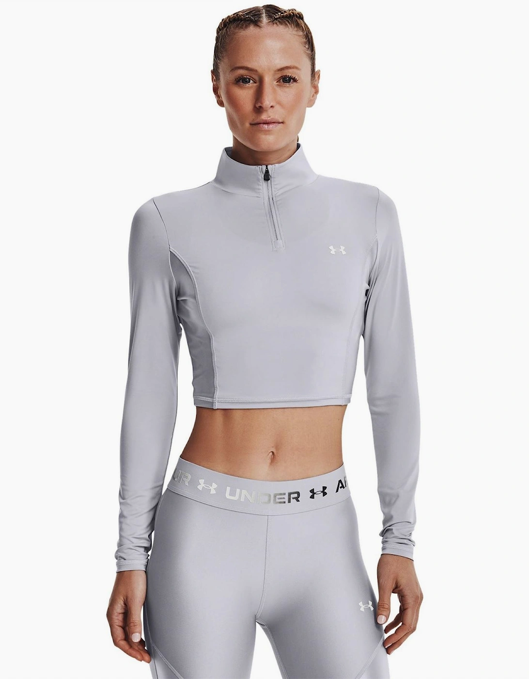 Shine Crop Quarter Zip Fleece Top