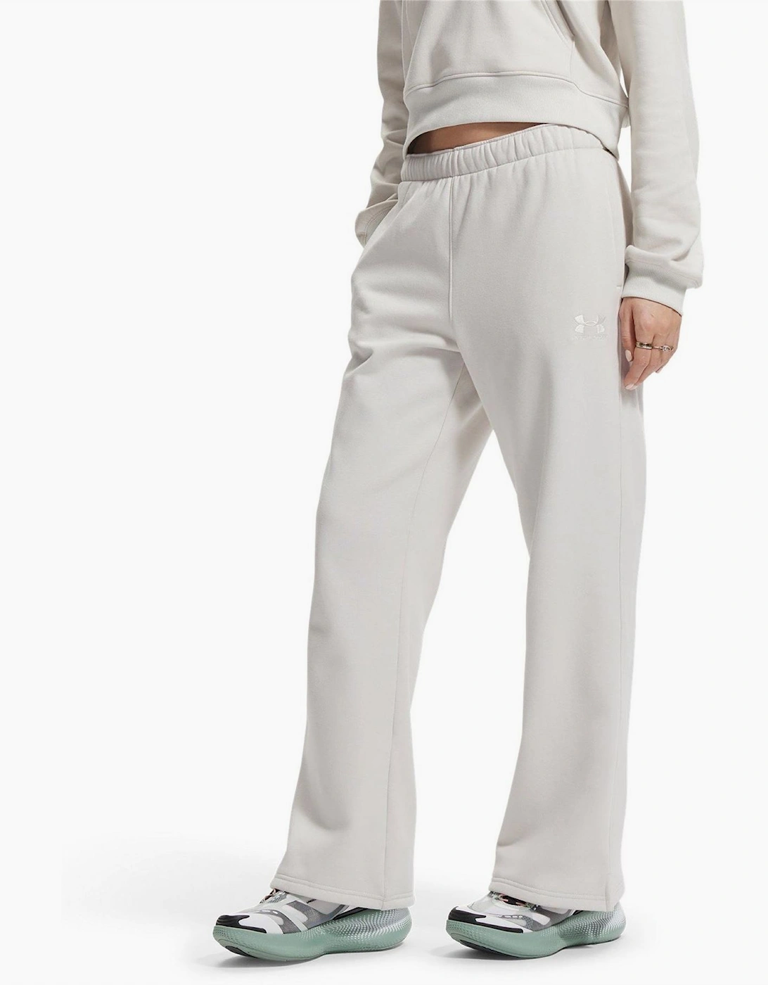 Under Armour Women's White Icon Vida Fleece Tracksuit Bottoms - Size 14/30In