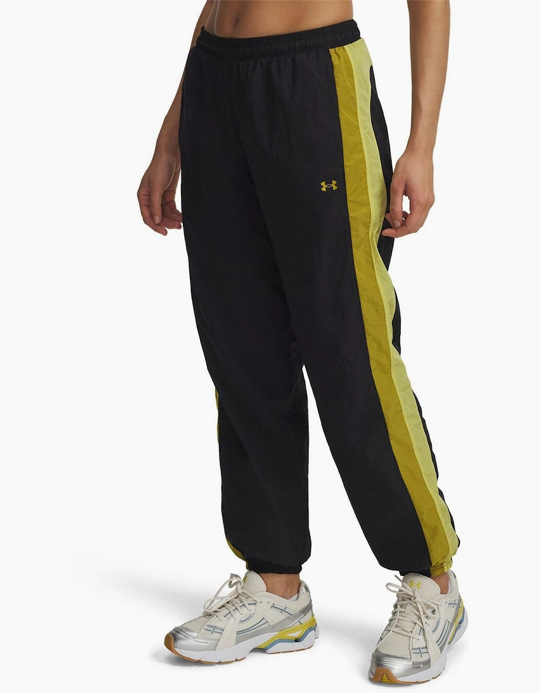 Under Armour Women's Black Icon Crinkle Tracksuit Bottoms - Size 16