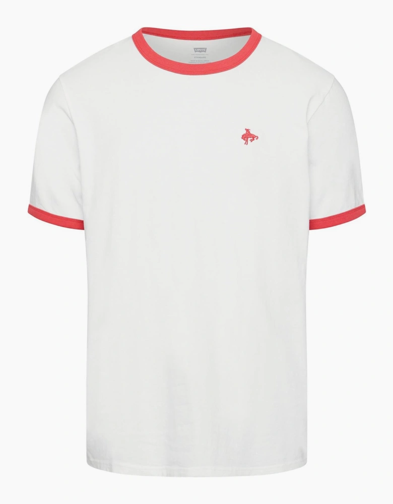 Retro Emb Ringer Tee Bright wh