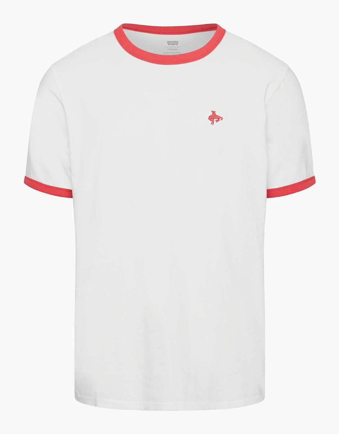 Retro Emb Ringer Tee Bright wh