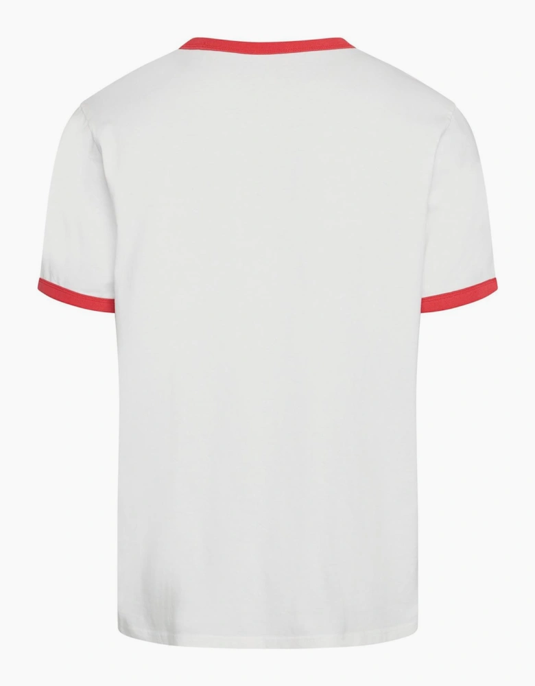 Retro Emb Ringer Tee Bright wh