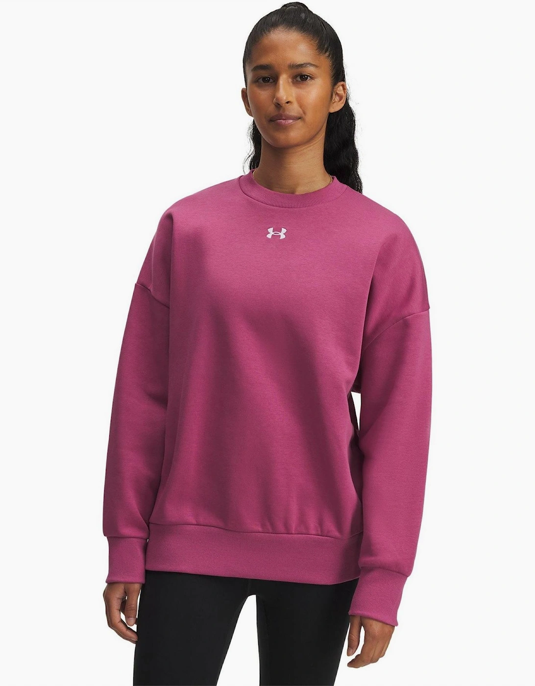 Womens Armour Rival Fleece Os Crew Sweatshirt, 4 of 3