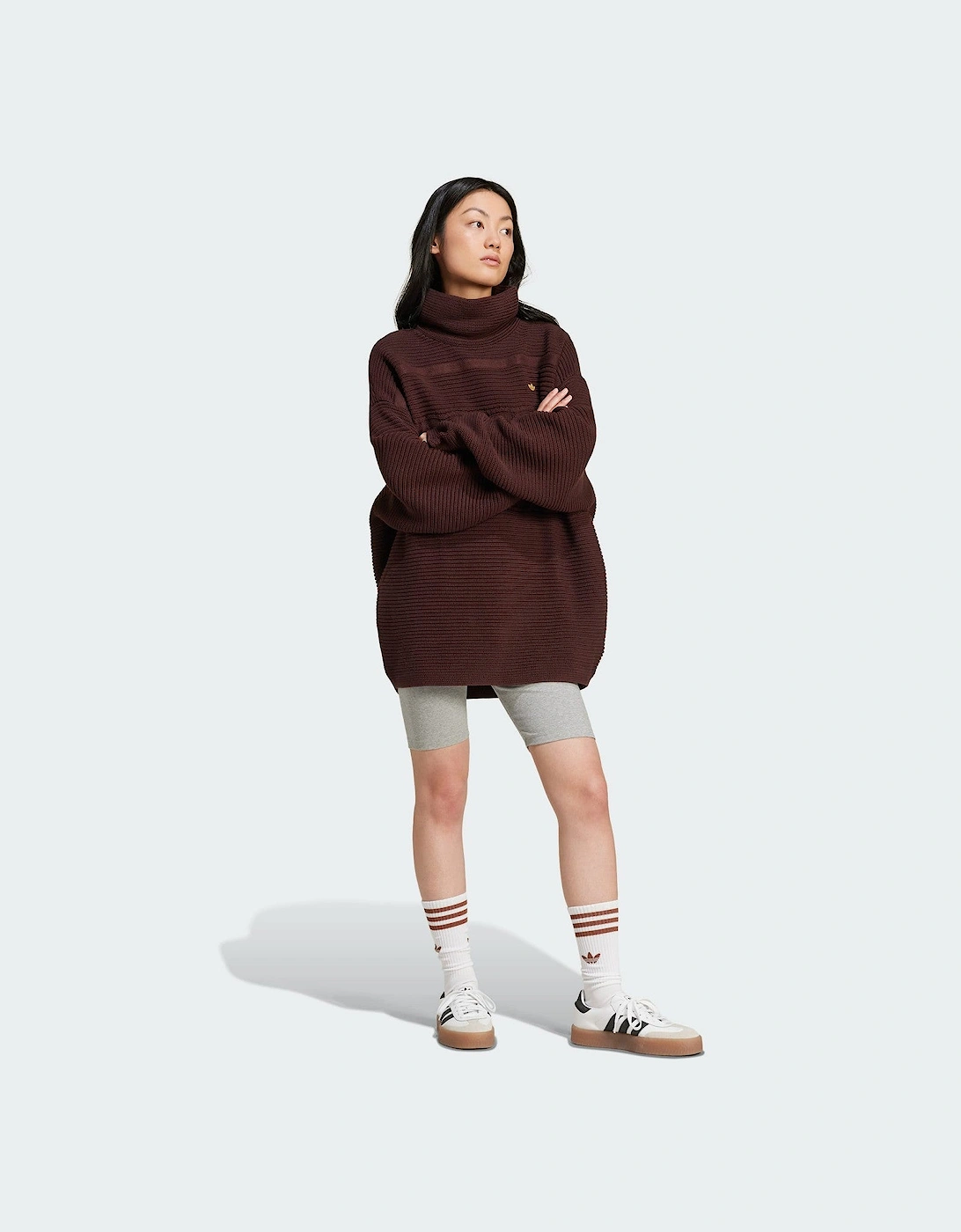 Adidas Originals Premium Oversized Knit Turtleneck Sweater