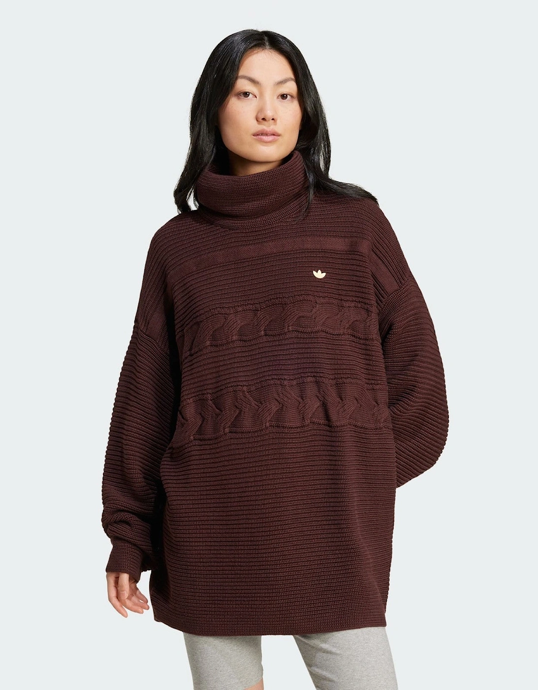 Adidas Originals Premium Oversized Knit Turtleneck Sweater, 7 of 6