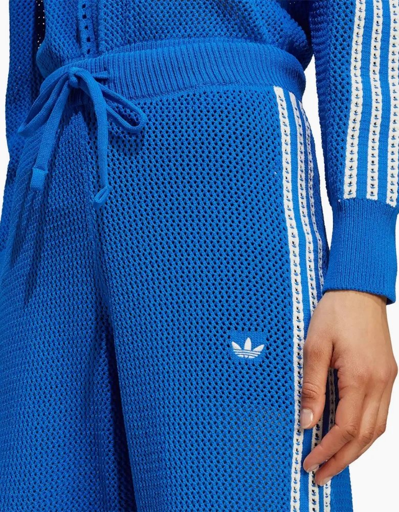 Adidas Originals Womens Premium Crochet Track Pants Blue