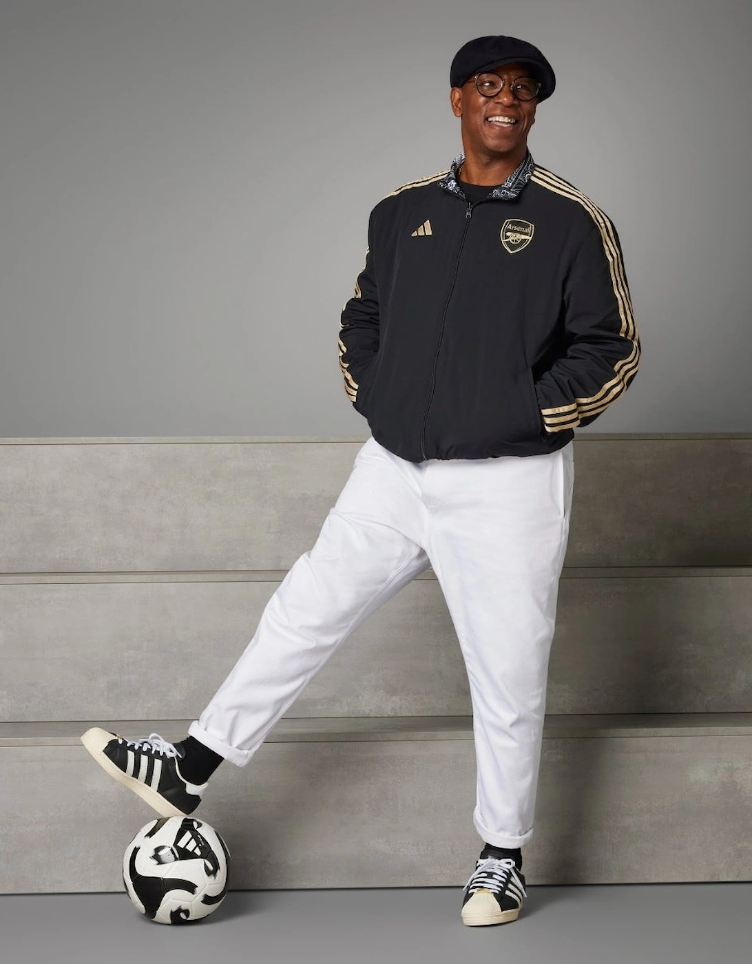 Adidas Arsenal x Ian Wright Mens Reversible Anthem Jacket