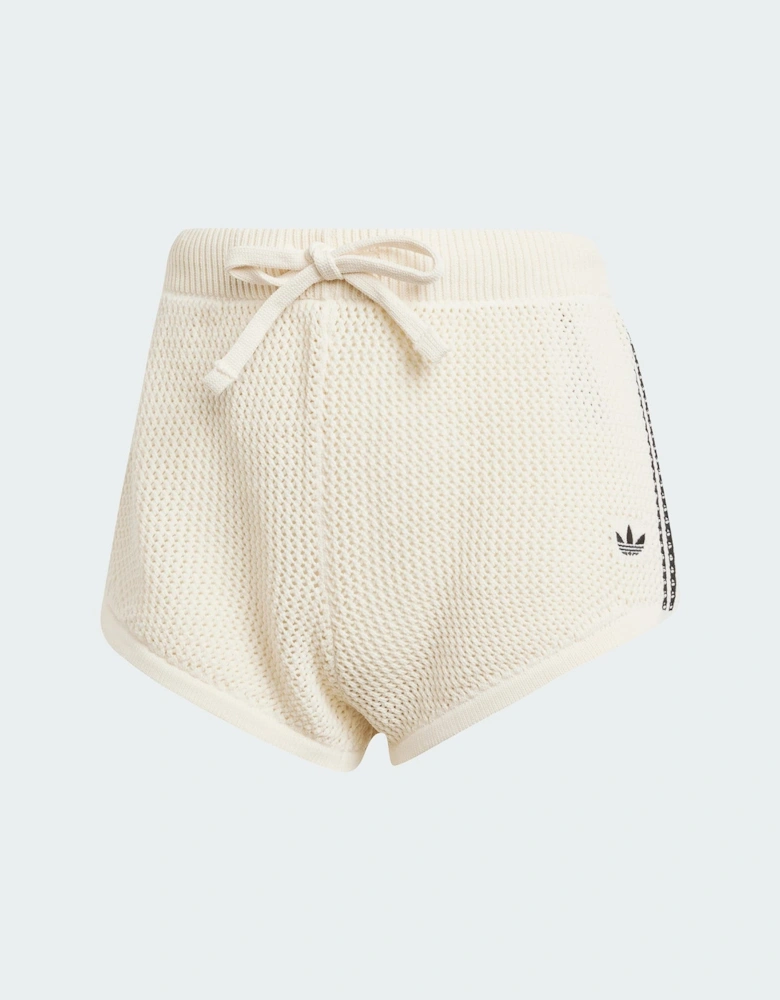 Adidas Originals Womens Premium Crochet Sprinter Shorts White