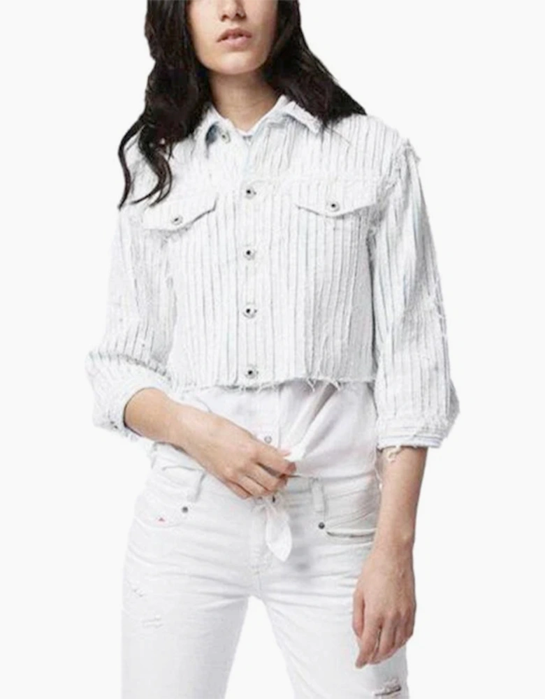 DIESEL Womens Denim Jacket Outwear Crop Top