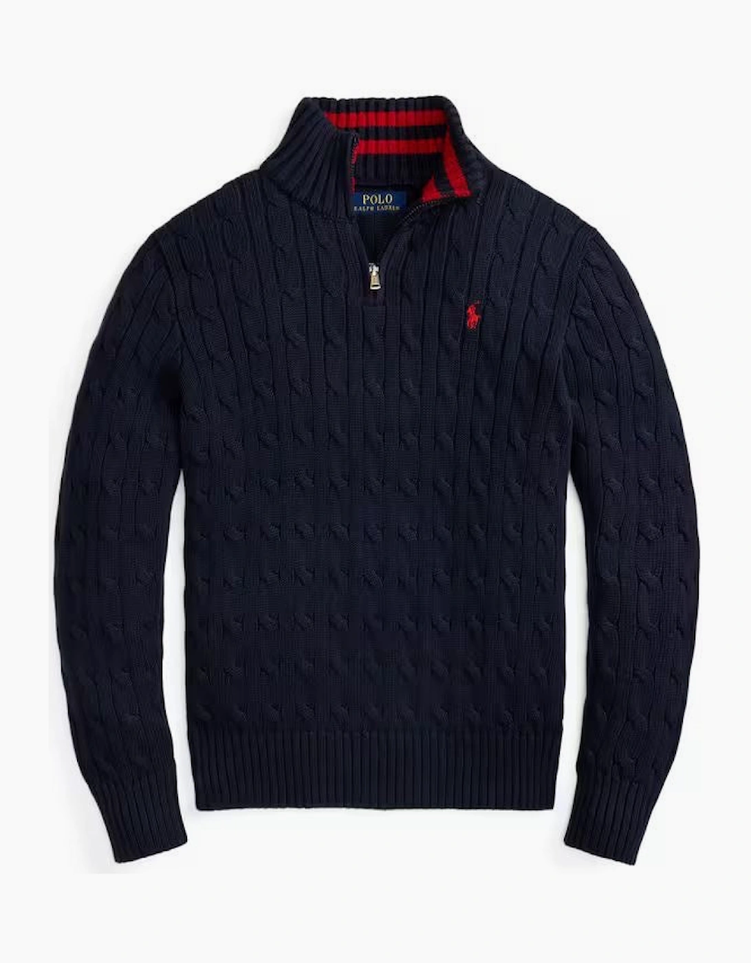 RALPH LAUREN NAVY CABLE KNIT ZIP PULLOVER 68894017, 4 of 3