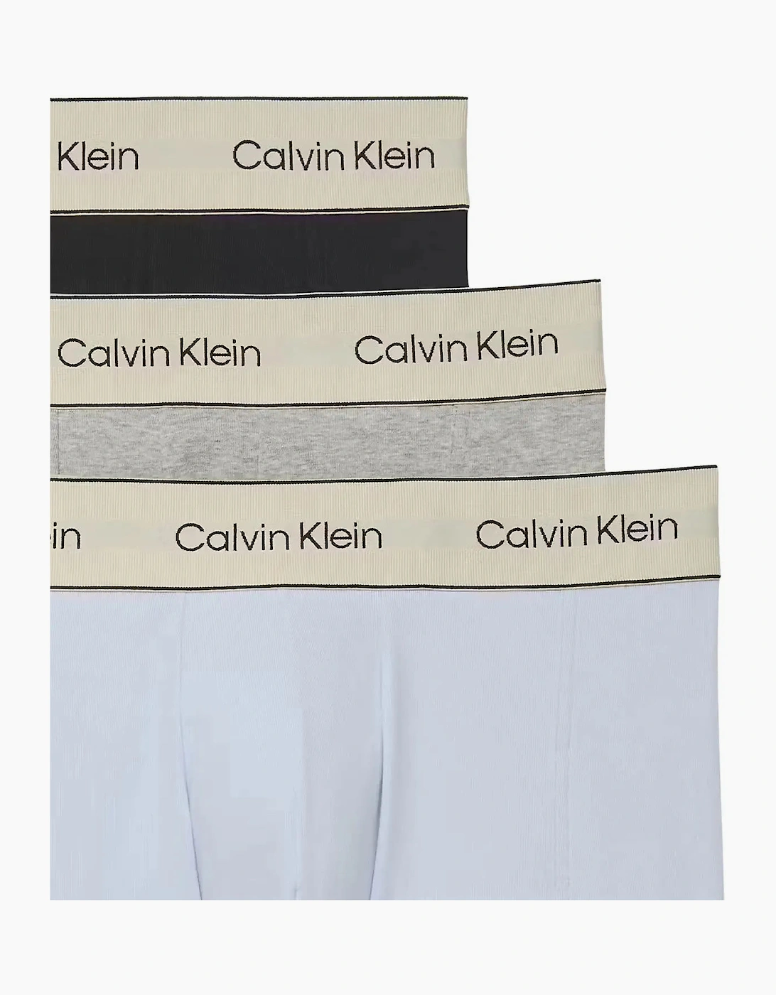 3-Pack Heritage Cotton Boxer Trunks, Black / Grey Heather / Breezy Blue