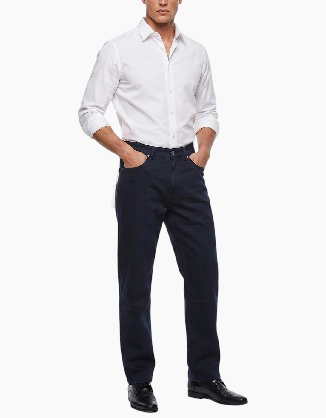 FARAH Mens Trousers Flat Front Straight Cotton