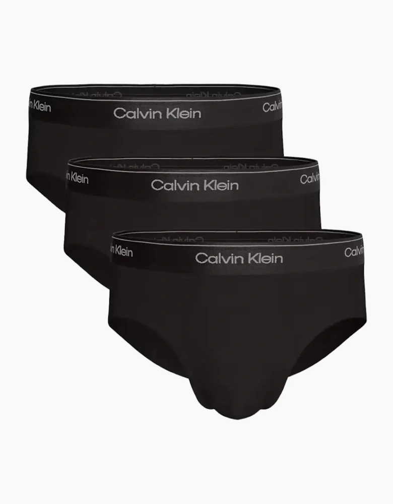 3-Pack Icon Cotton Stretch Briefs, All Black