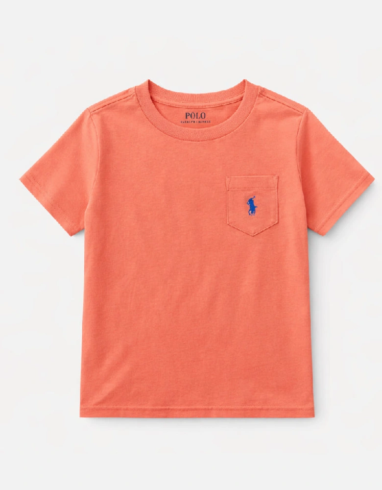 RALPH LAUREN PEACH TEEN POCKET T SHIRT 70333500