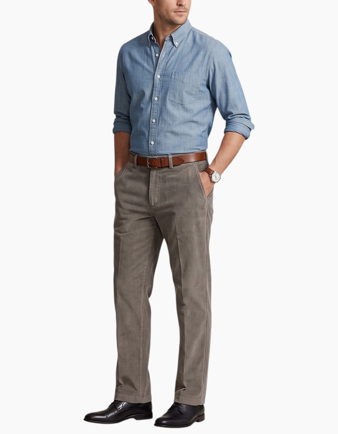 FARAH Mens Trousers Corduroy Regular Fit