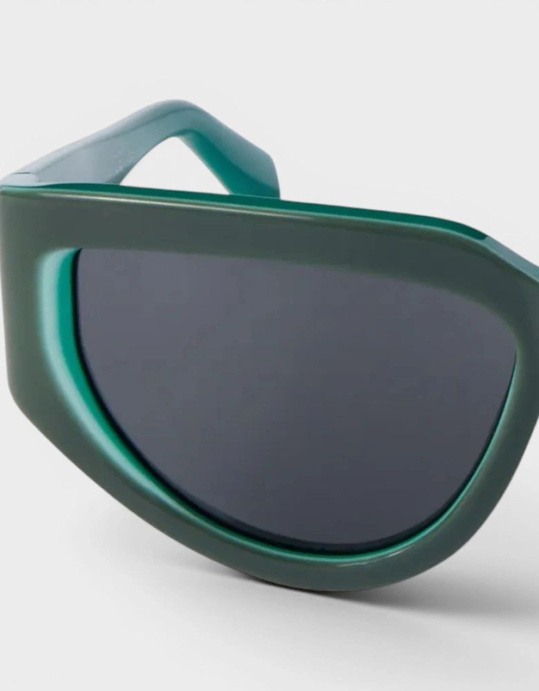 Logo Print Sunglasses Dark Green Black