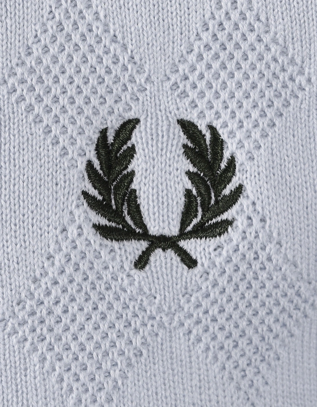 FRED PERRY POINTELLE KNITTED POLO DUSKY BLUE