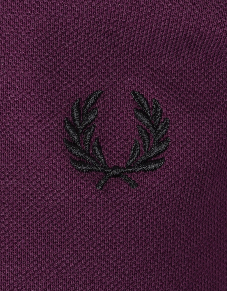 FRED PERRY TWIN TIPPED POLO SHIRT PLUM/BLACK