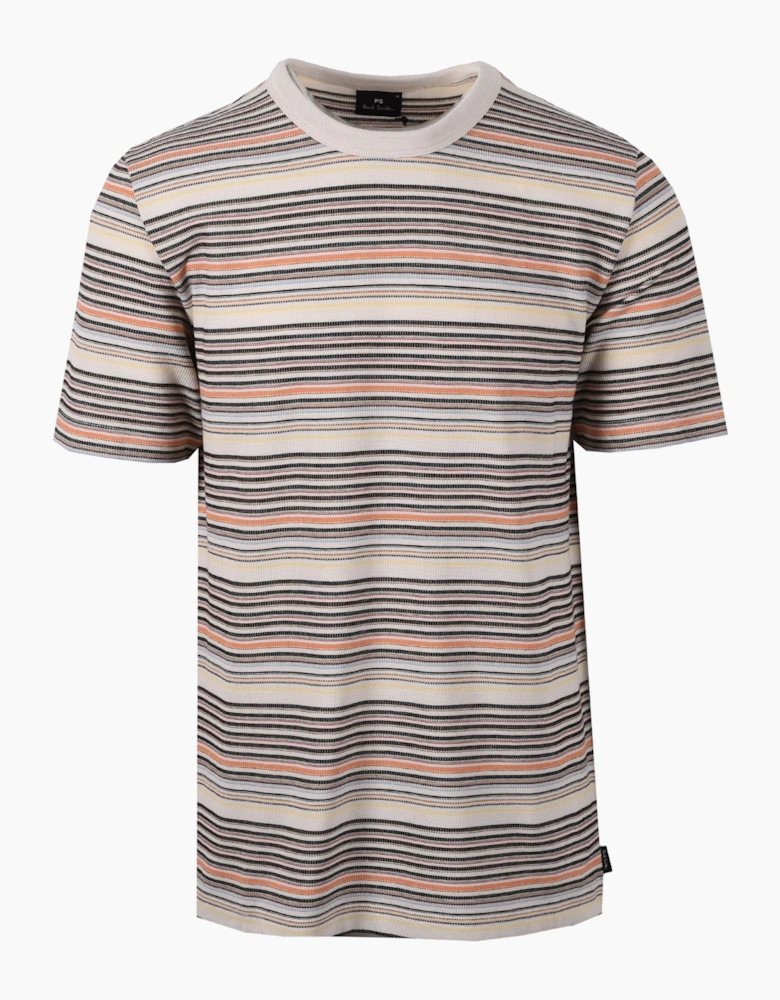 PAUL SMITH REGULAR FIT KNITTED T-SHIRT MULTI STRIPE