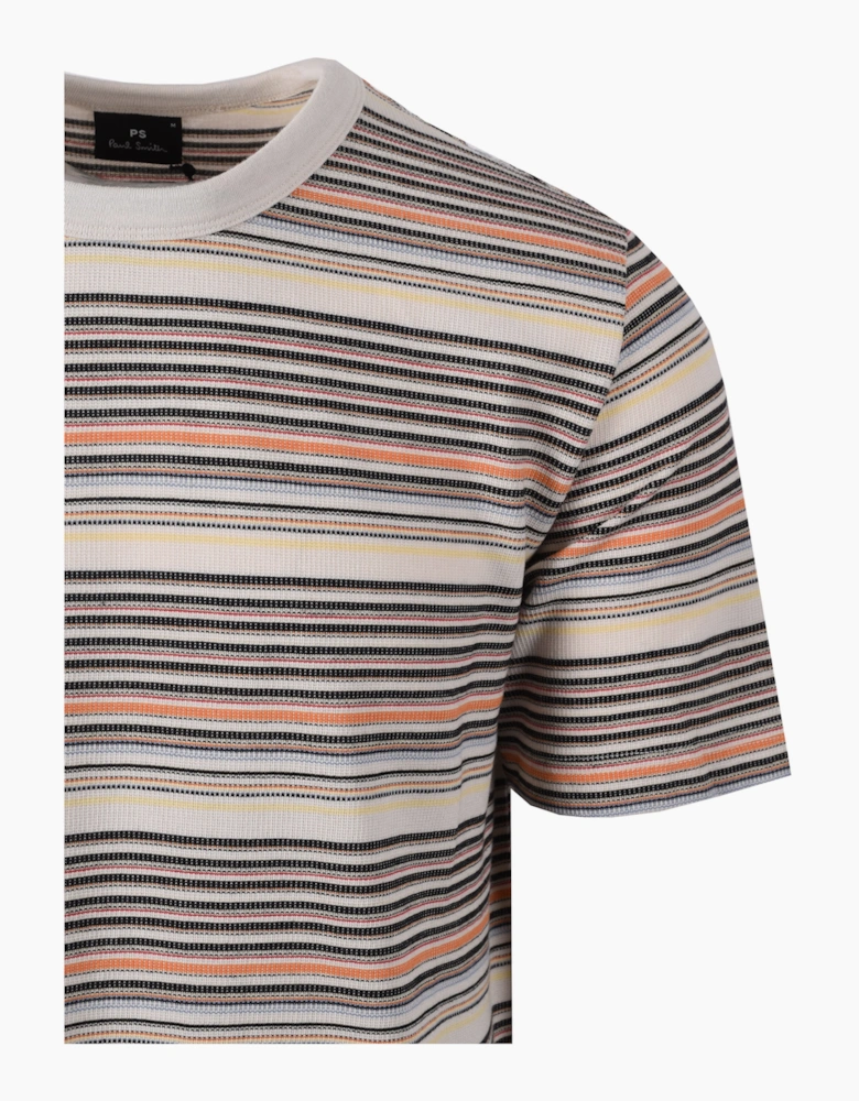 PAUL SMITH REGULAR FIT KNITTED T-SHIRT MULTI STRIPE