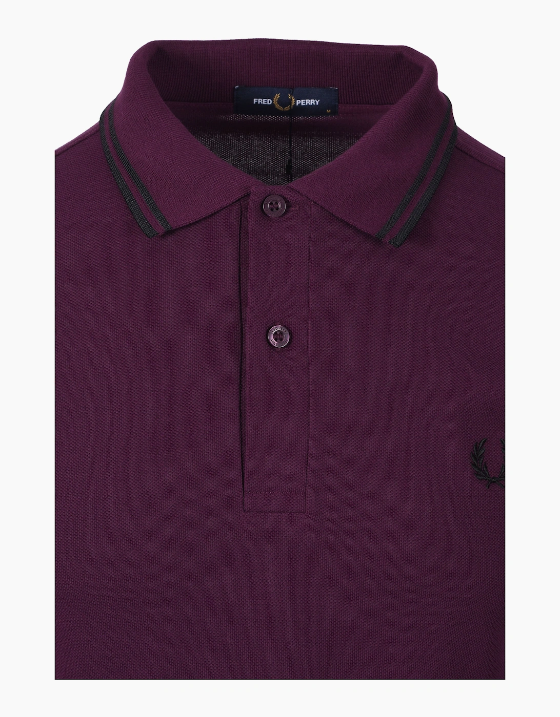 FRED PERRY TWIN TIPPED POLO SHIRT PLUM/BLACK