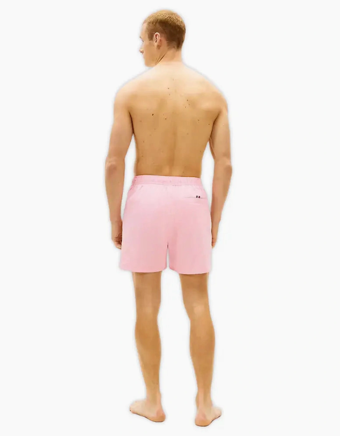 Ithaca Script Logo Swim Shorts, Classic Pink