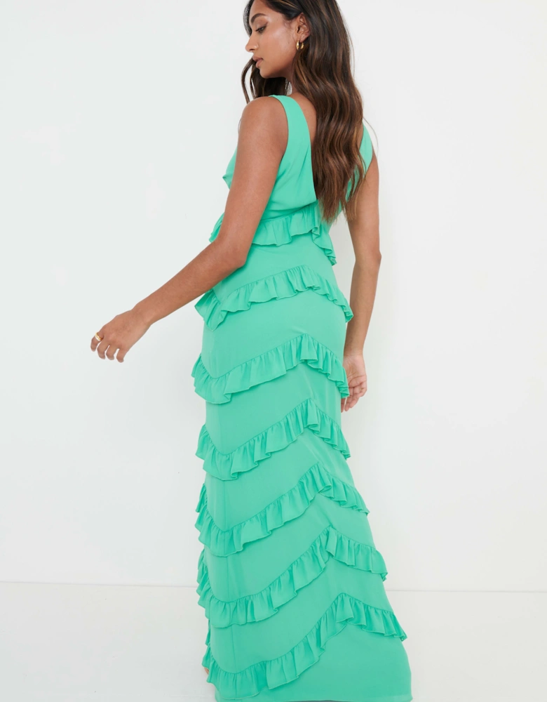 Piper Ruffle Maxi Dress - Green