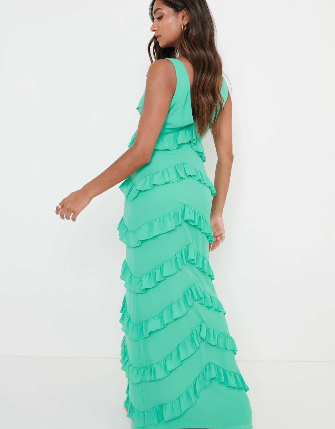 Piper Ruffle Maxi Dress - Green