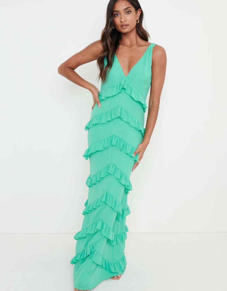 Piper Ruffle Maxi Dress - Green