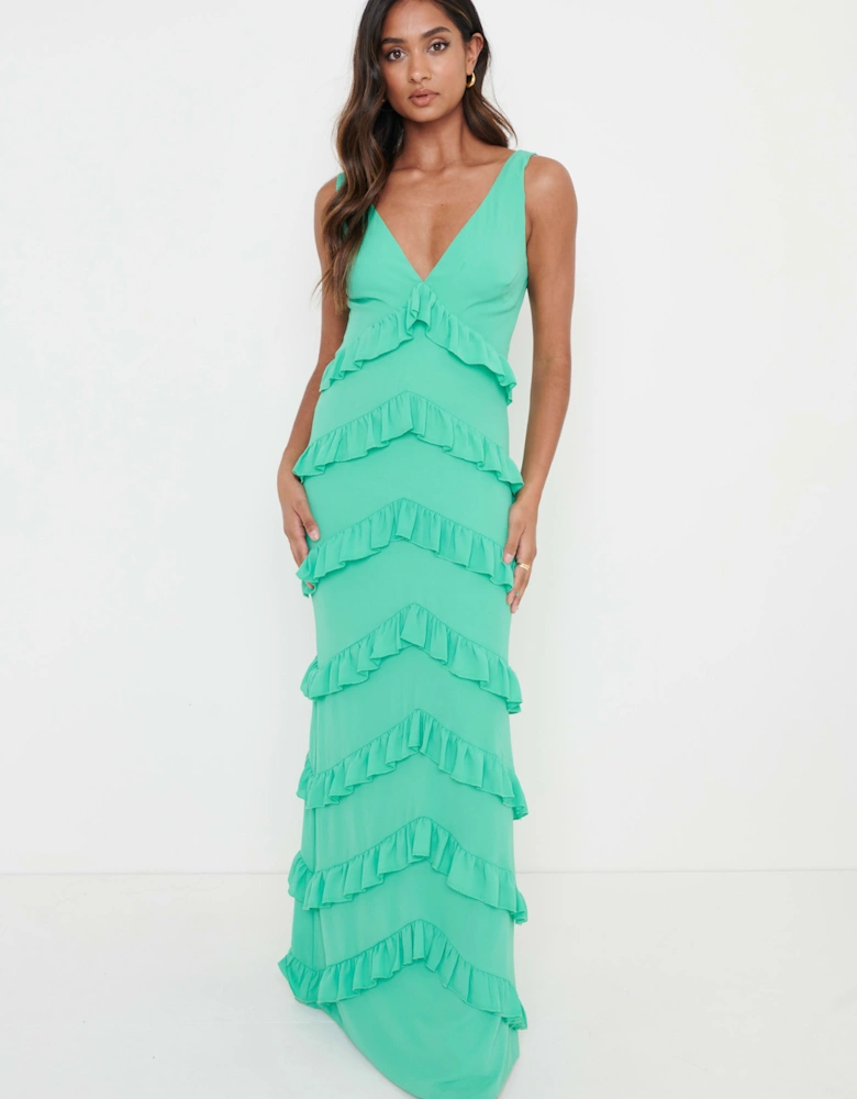 Piper Ruffle Maxi Dress - Green