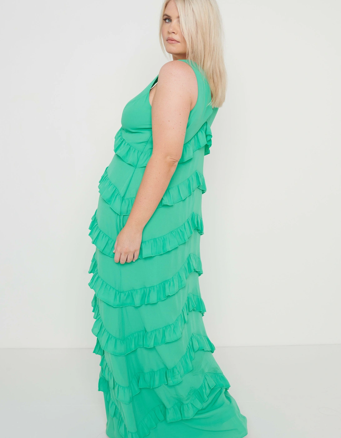 Piper Ruffle Maxi Dress - Green
