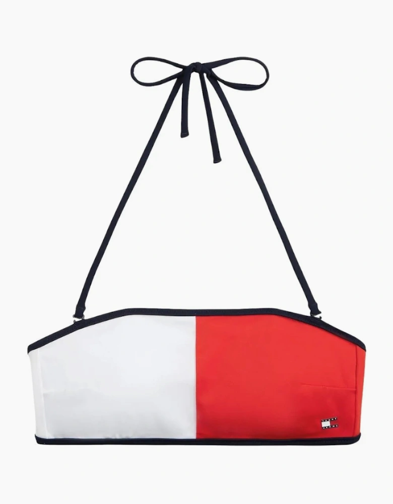 Core Flag Bandeau Bikini Top, Dark Night Navy