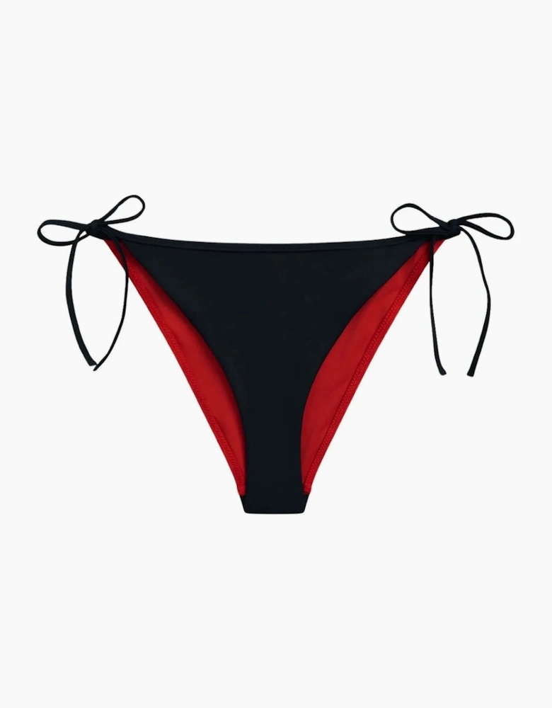 Core Flag V-String Side Tie Bikini Bottoms, Dark Night Navy