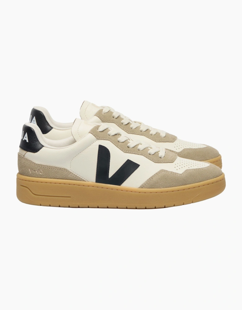 VEJA V-90 O.T. LEATHER TRAINER PURE/BLACK/NATURAL