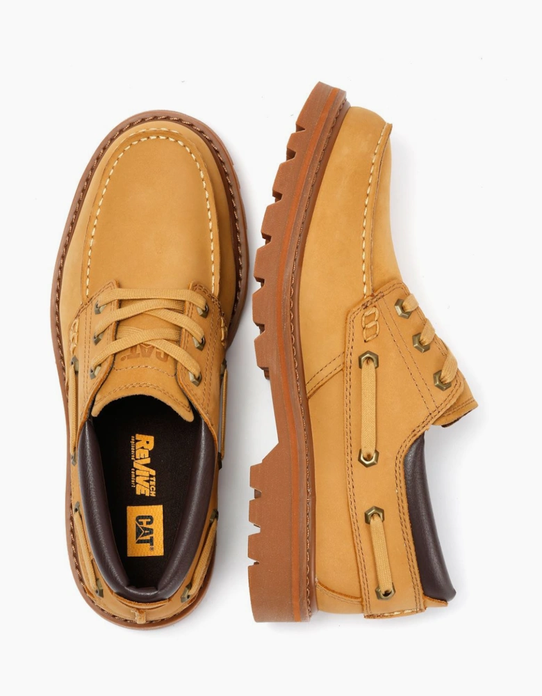 Caterpillar Colorado Boat Lo Leather Men's Honey Buckskin Lace-Up Shoes