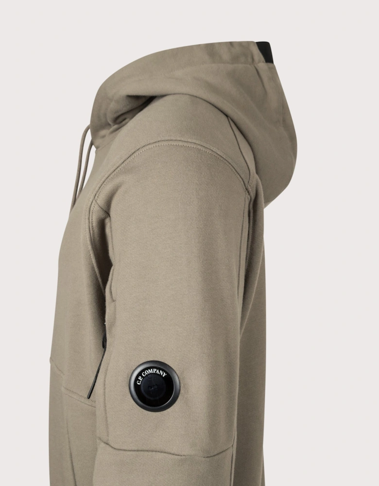 Diagonal Raised Fleece Lens Hoodie