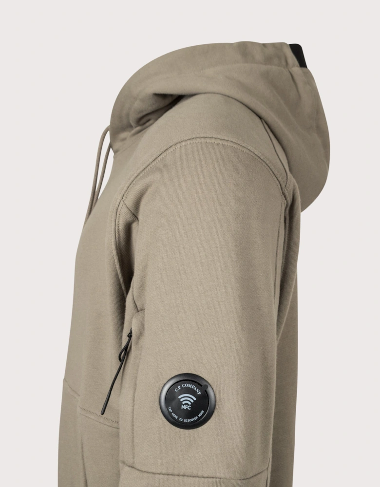 Diagonal Raised Fleece Lens Hoodie