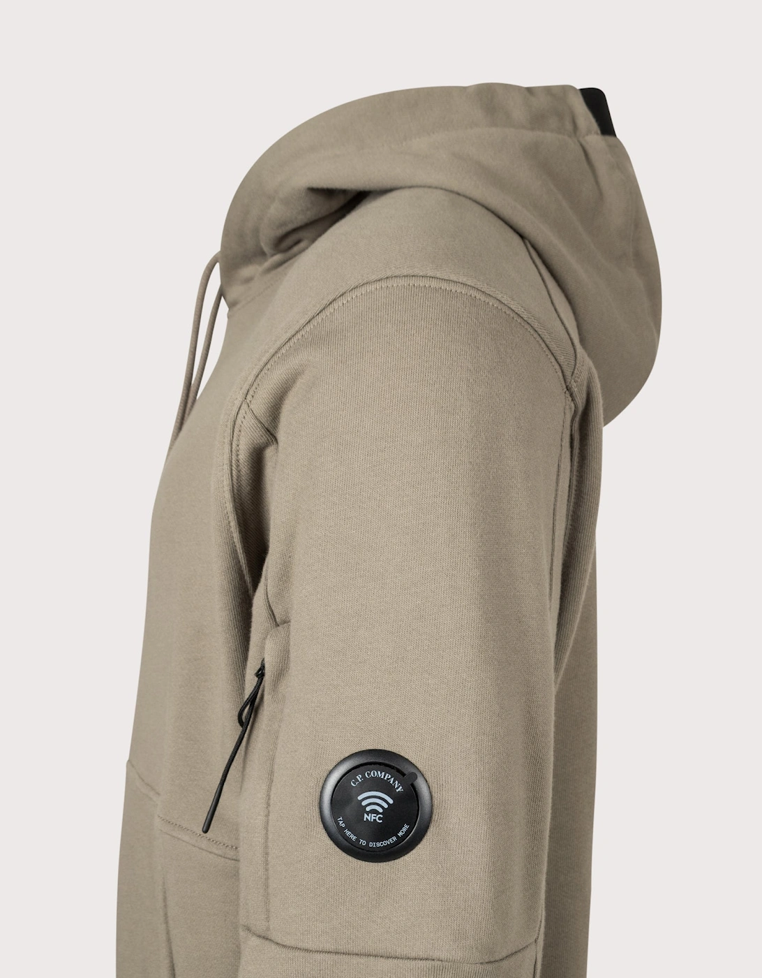 Diagonal Raised Fleece Lens Hoodie