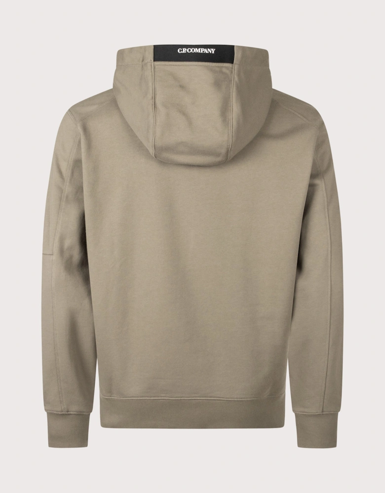 Diagonal Raised Fleece Lens Hoodie