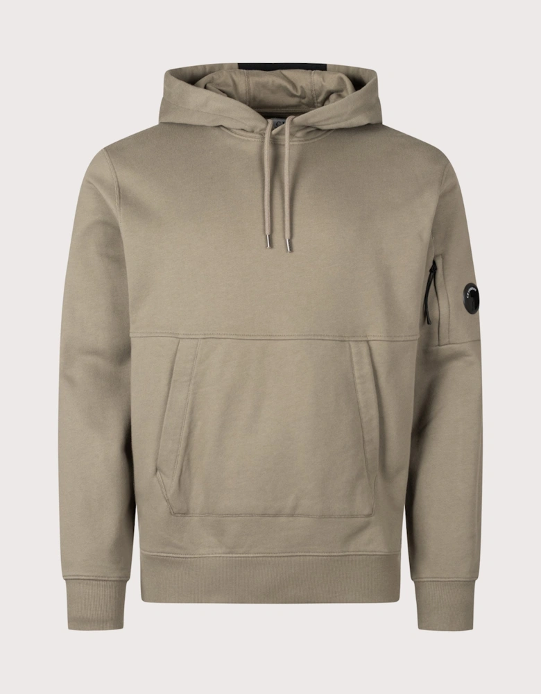 Diagonal Raised Fleece Lens Hoodie