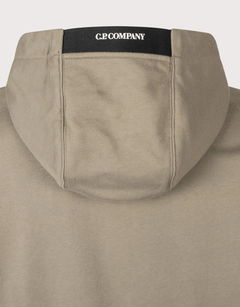 Diagonal Raised Fleece Lens Hoodie