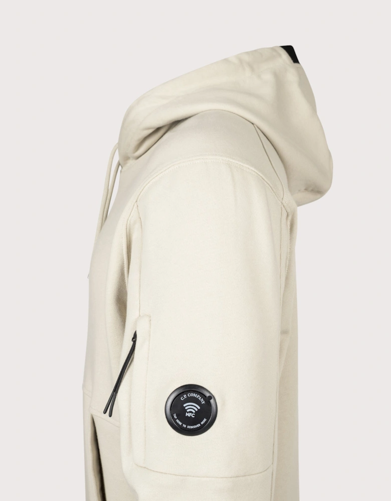 Diagonal Raised Fleece Lens Hoodie
