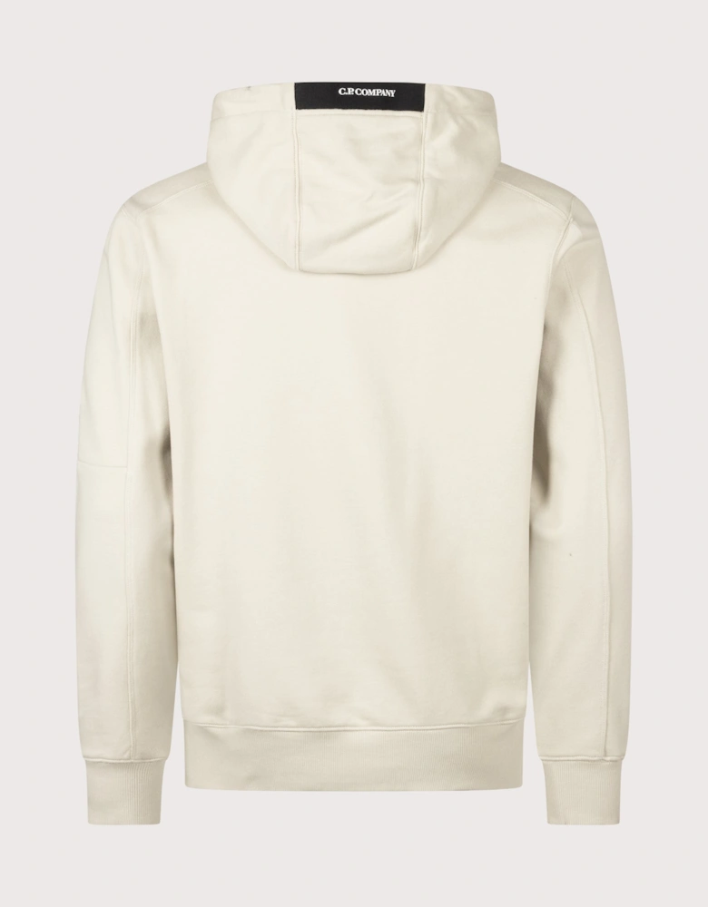 Diagonal Raised Fleece Lens Hoodie