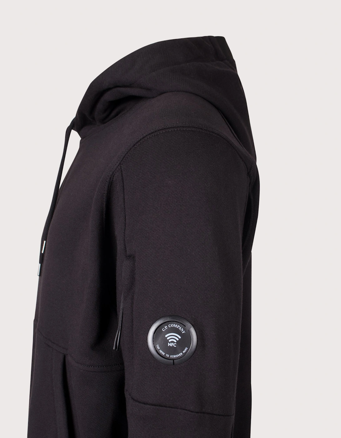 Diagonal Raised Fleece Lens Hoodie