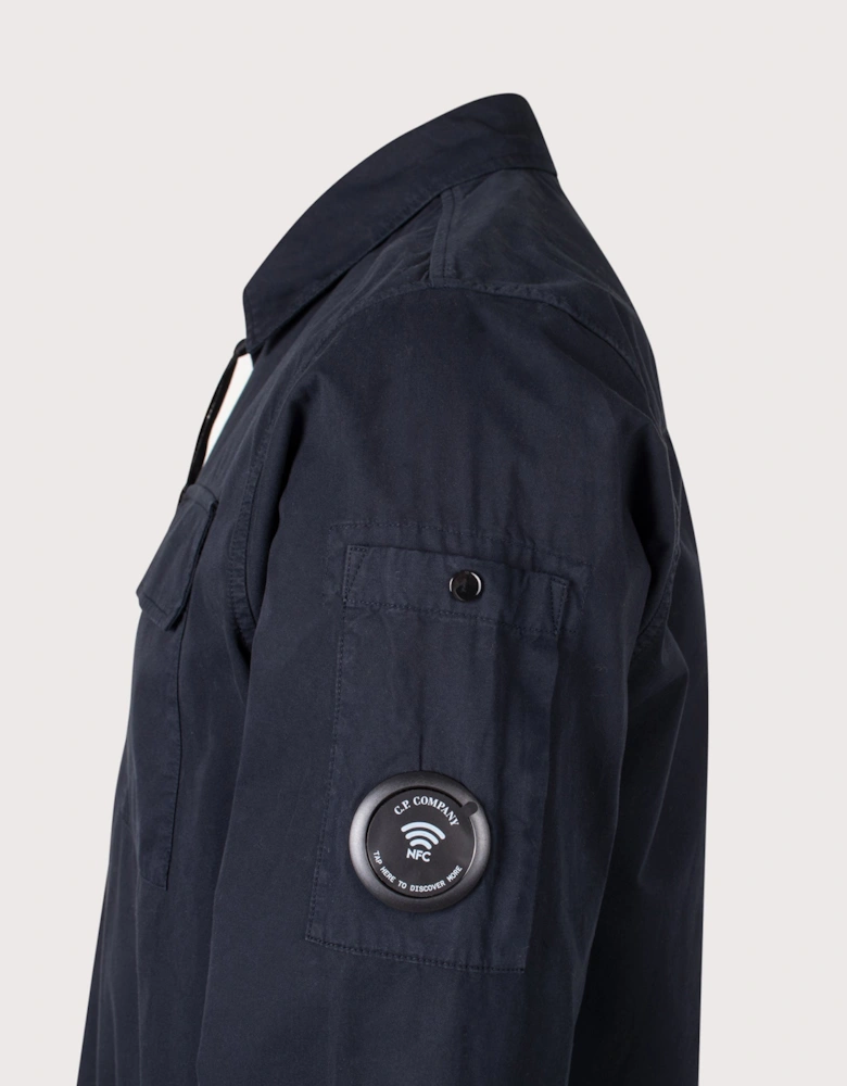 Organic Gabardine Zipped Lens Overshirt