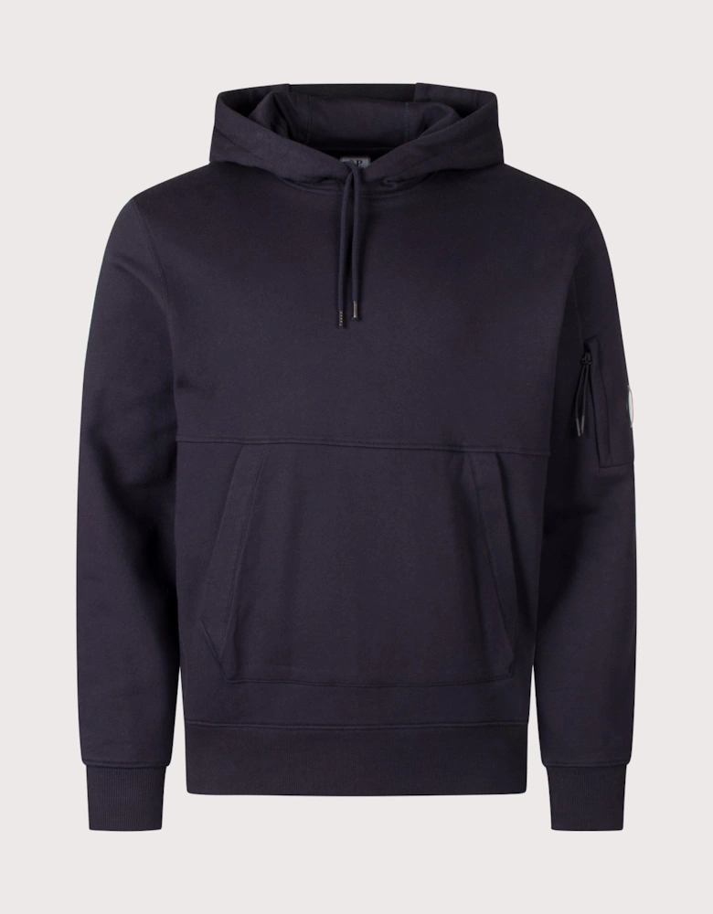 Diagonal Raised Fleece Lens Hoodie