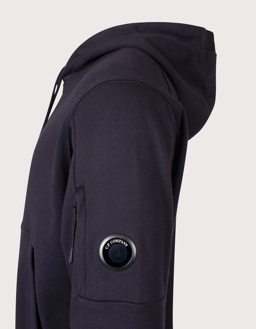 Diagonal Raised Fleece Lens Hoodie
