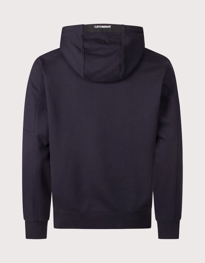 Diagonal Raised Fleece Lens Hoodie