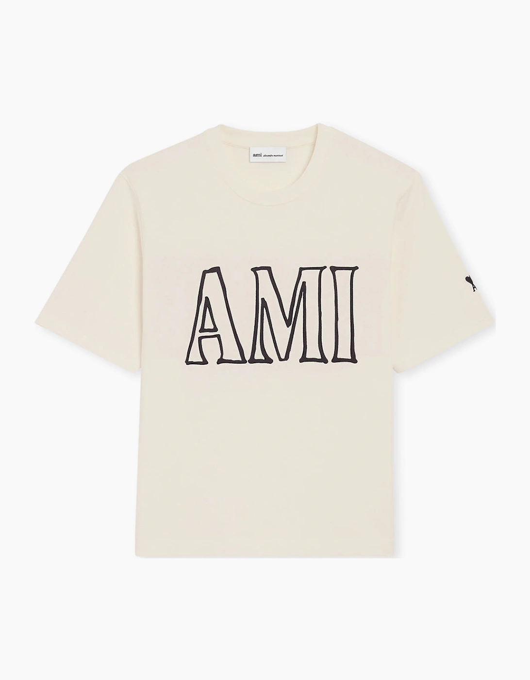 Men's AMI White Cream AMI PARIS Print T-Shirt